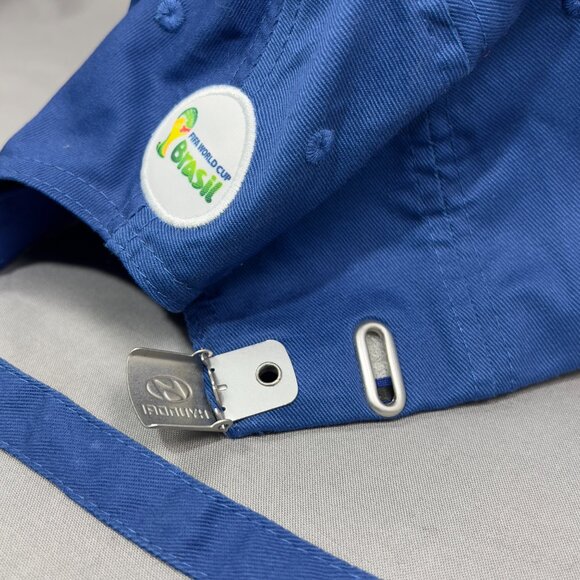 FIFA World Cup Brazil Strapback Cap Hat Blue Soccer Hyundai Souvenir Dad Mens - Picture 14 of 14